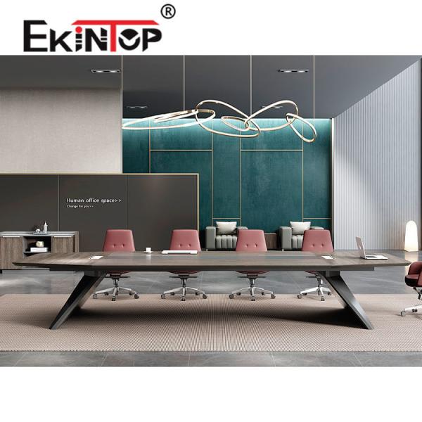 Quality OEM Modern Office Conference Desk Modern Meeting Table Walnut Teak Color for sale