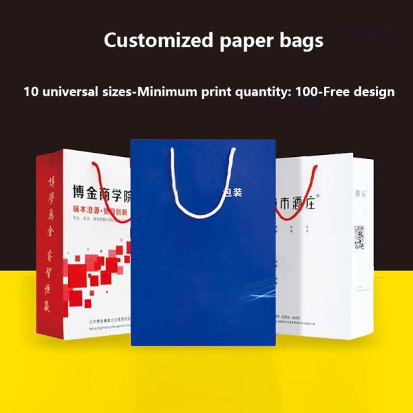 Finished Bags for Advertising and Promotion Paper Bag Shape Tote Bag for Milk Tea or Coffee with Color Printing Process