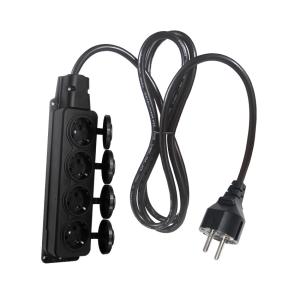 Europe Schuko Cords Adapter Type F plug Cable Power socket 4x outlets Eu Extension Cord