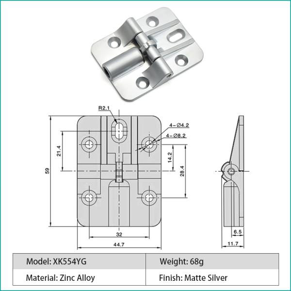 90 180 Degree Adjustable Butt Hinge Zinc Alloy Limit Folding Multiple Choices