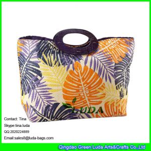 China LUDA summer beach straw handbag wholesale paper straw hobo bag wholesale