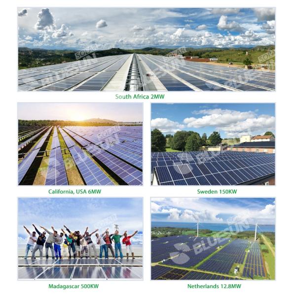 Bluesun Shingled Solar Panels 500w Home Power Station Pv All Black Roof Energy Sun Power Solar System Use