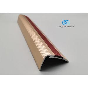 China 33x52mm Aluminium Stair Nosing Edge Trim Anodised With PVC Rubber wholesale