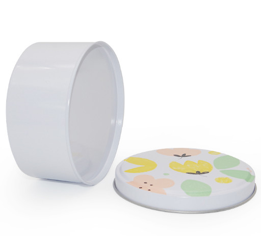 Flower Printed Mini Round Metal Tin Can Frosted Tinplate Candy Box