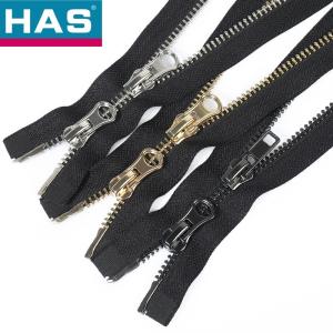 China Black Metal Zippers Smooth Closed End Zippers Durable For Clothing wholesale
