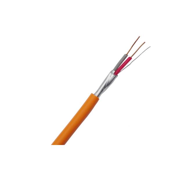 FRHF 2 Cores Shielded Fire Resistant Cable Solid Bare Copper Silicone Insulation