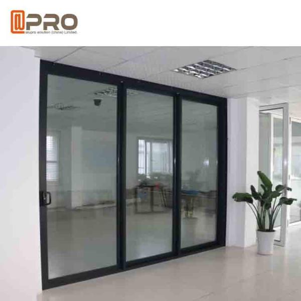 Quality Powder Coated Bullet Proof Aluminium Sliding Glass Doors Customized Size corner sliding door sliding door sensor price for sale