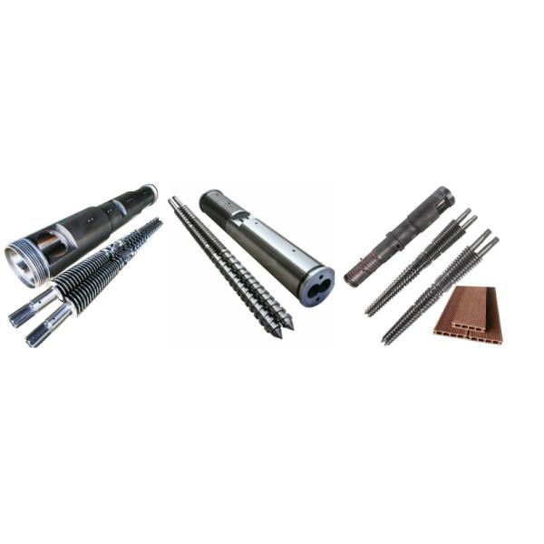 WPC PVC PE Industry / Extruder Bimetallic Nitride Conical Twin Screws And Barrels