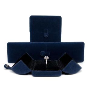 Pendant Necklace Paper Jewellery Packaging 10x10x3.5cm Velvet Engagement Ring