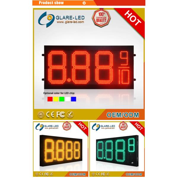 LED Digital Gas Pricer Sign for Gas Station Brightness 6000cd Waterproof level IP65