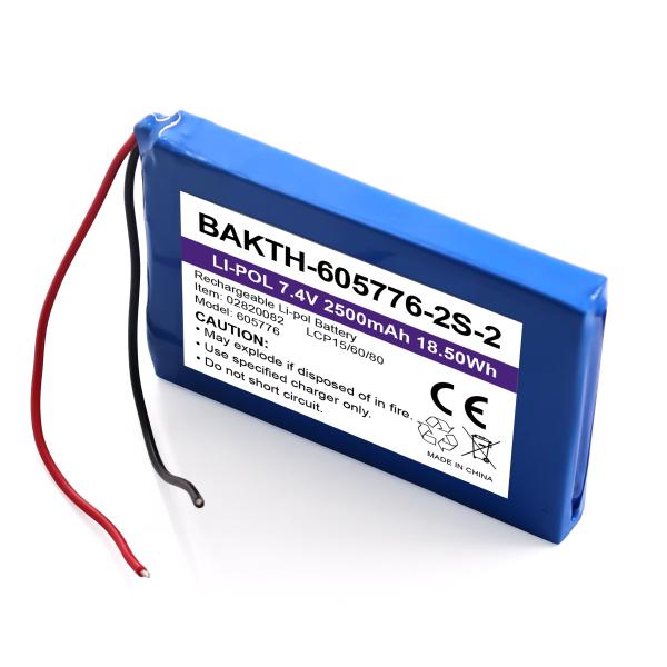 Factory Hot Sales Battery BAKTH-605776P-2S-2 2500mah 7.4v Rechargeable Li-pol Battery