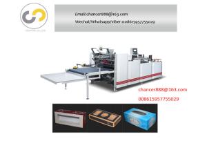 China Automatic window pasting film patching cardboard and corrugated box making machine on sale