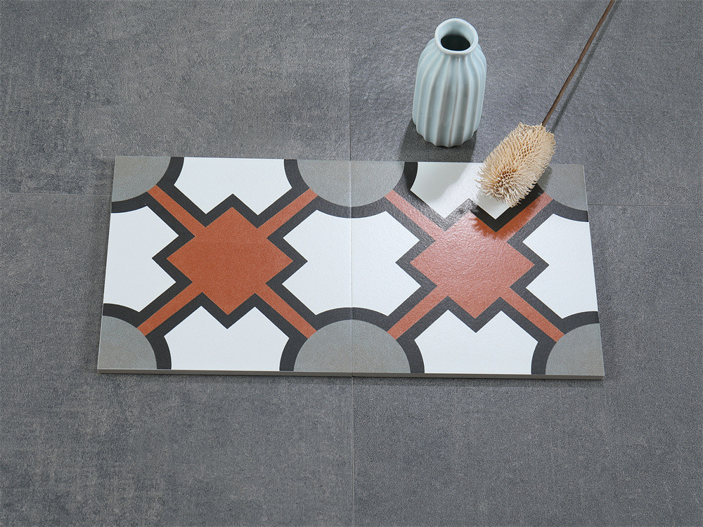 20x20cm Red Gray Ceramic Rustic Tile for Indoor Floor