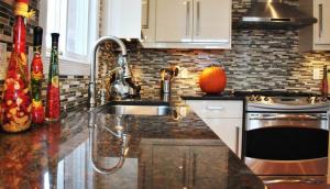 China Coffee Brown Granite Kitchen Stone Slab Countertop Table Top Polished  Brushed wholesale