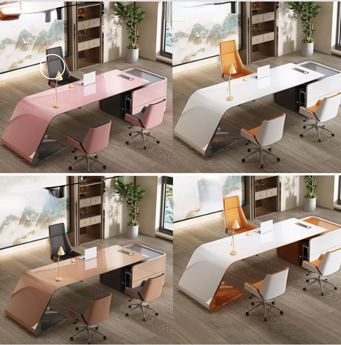 ISO9001/ISO14001 Certified MDF Baking Varnish Work Table Manager Desk with Drawer
