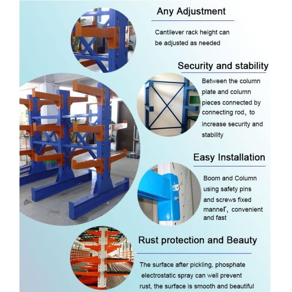 Heavy Duty Industrial Cantilever Pallet Racking For / Timber / Lumber / Long Pipes