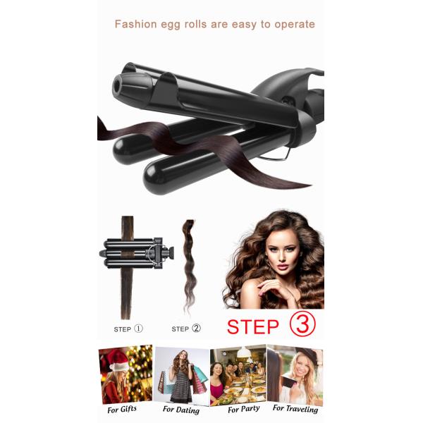 Salon Use Three Barrel Hair Waver 140-430f With Automatic LCD Display