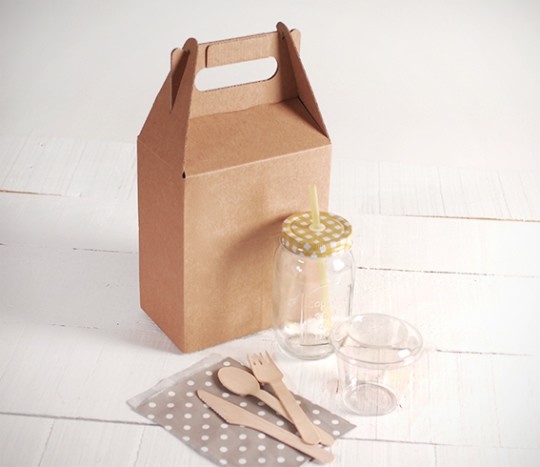 Kinghorn Takeaway Paper Bags , Food Grade Paper Bags With Handle