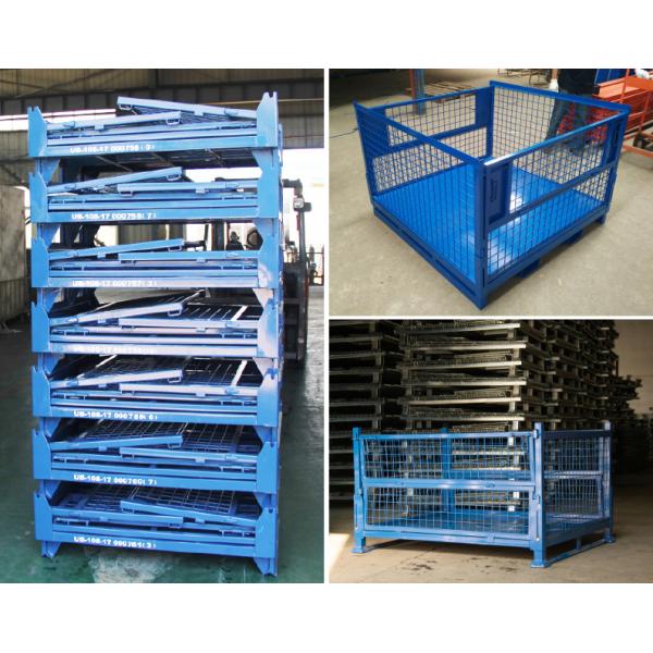 A50: Stackable and Foldable Storage Steel Wire Mesh Pallet Cage work bin wire mesh pallet container