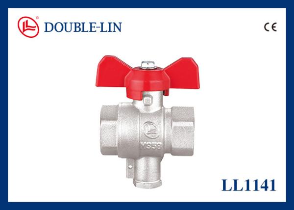Quality 1/2 " To 1 "  16 Bar Brass Ball Valve With Probe Connection With T Handle for sale