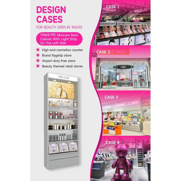 YHeS-P5 Multi-Level Lighting System Skincare Display Cabinet with LED Spotlights