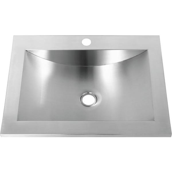 21" Executive Zero Radius SS Curved Basin Trough Sink For Bathroom