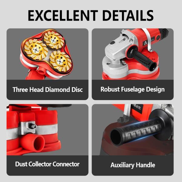 Compact Handheld Concrete Grinder For Small Surface Preparation Tasks