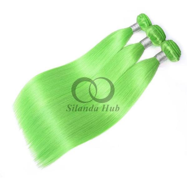 Green Straight Remy Human Hair Bundles Sew In Weave Bundles Brazilian Bundle Deals