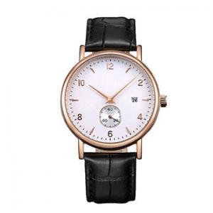 China Stainless Steel Leather Band Watches / Quartz Wrist Watch For Men , Eco - Friendly on sale