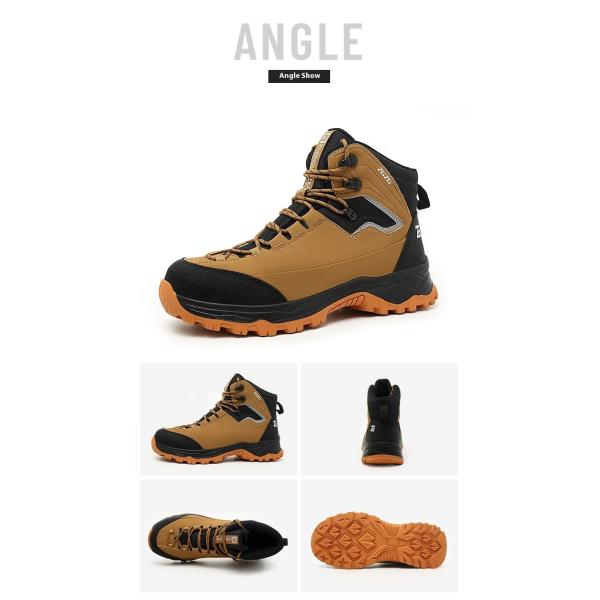 Brown / Green / Black OEM Security Work Boots Microfiber Leather Steel Toe Kevlar Midsole Work Shoes Rubber Sole