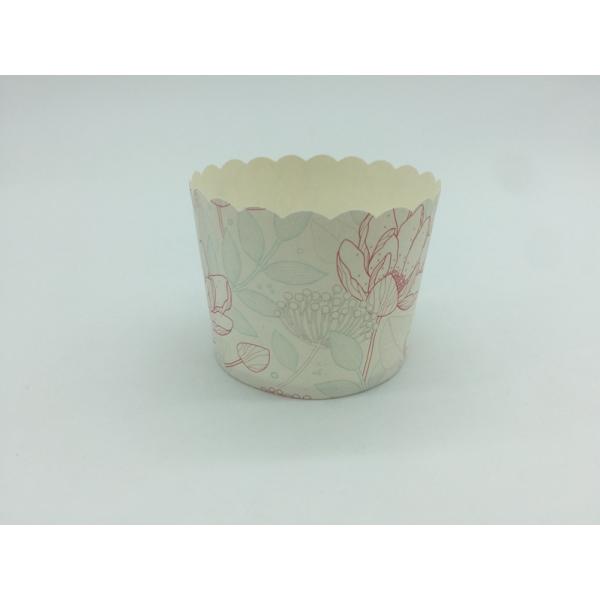 Graceful Cupcake Baking Cups Paper Muffin Molds White Flower Pattern Oil - Proof