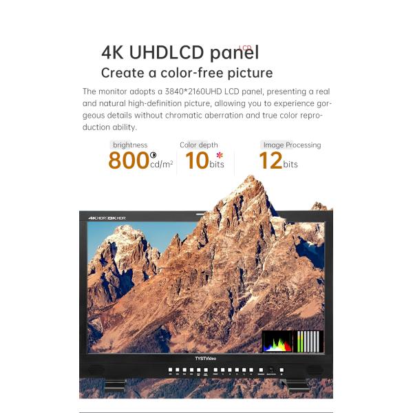 3840*2160 TYST 27 Inch Professional Monitor Supporting HDR Gamma EOTF Mode SDR and HDR Image Comparison