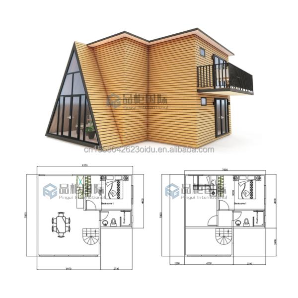 Aluminum Alloy Windows Modular Triangular Prefab House for Hotel Modern Design and Durable Materials