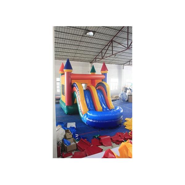 Attractive Inflatable Castle Combo Bounce House With Slide Logo Customized
