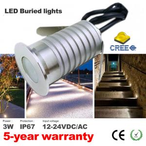 China Small Led Patio Lights Decking Lights 3W IP67 Waterproof Recessed Led Inground Light Low Voltage Landscape Lighting on sale