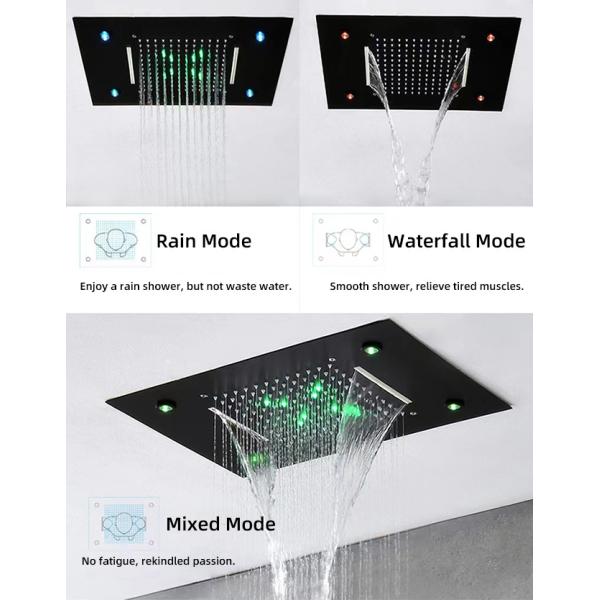 Shower Ceiling Bathroom Shower Faucet Set Luxury LED Thermostatic High Flow Rain Waterfall