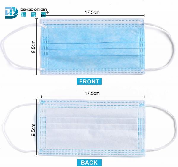 Quality Average Size Smog Proof Personal Protective Respirator 3 Ply Non Woven Face Mask for sale