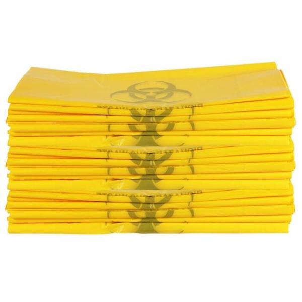 Biohazard Infectious Waste Bag PPE for COVID - 19 Disposable Trash Bags Thickness 5 mil Length 86 cm Width 70cm