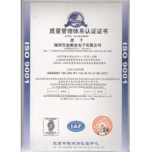 ShenZhen JWY Electronic Co.,Ltd Certifications