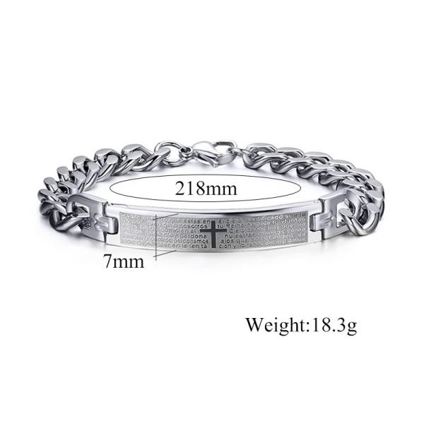 Stainless Steel Couple Bracelets Jewelry, Charm Faith Love Hope Bracelet, Scripture engraving bracelet