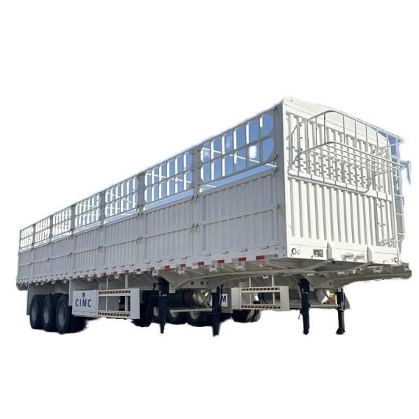 Quality CIMC customized steel to match your perfer color 3/4/5 axle Chinese truck cargo fence trucker semi trailer for sale