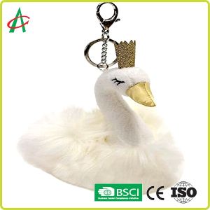 China CPSIA Stuffed Swan Princess Flash Key Chain For Girls wholesale