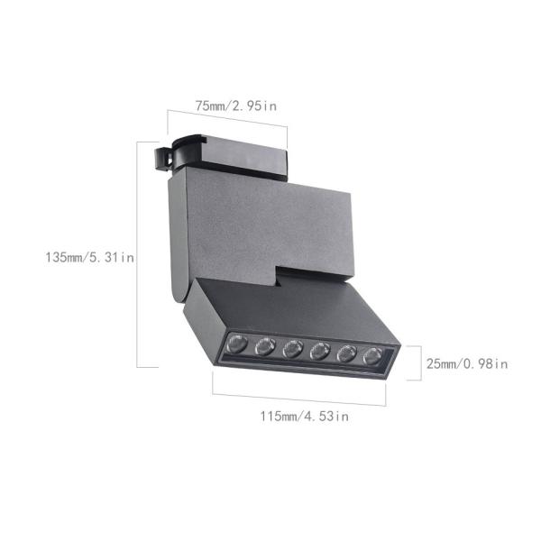 Adjustable Viewing Angle LED Track Light Rail Spotlights Energy Saving