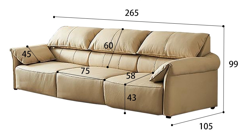 BN Modern Elephant High Back Ear Recliner Living Room Multifunctional Automatic Retractable Genuine Leather Sofa Bed