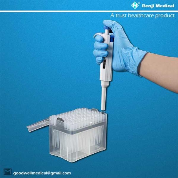 Sterile Pp Polypropylene Pipette Tips flexible material for easy tip loading ejection