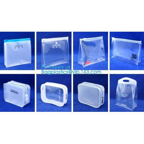 Promotional PVC Toiletry bag with zipper and slider, Underwear packing bag,shinny zipper,matte slider printing customize