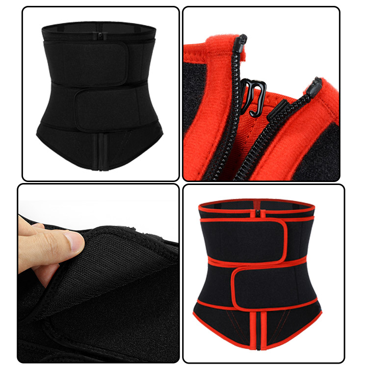 Neoprene Bodyshaper HEXIN Zipper Design 2020 Embossing Tummy Slimming Waist Trainer