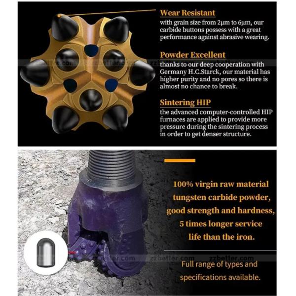 CARBIDE- Tungsten Carbide Buttons For Medium Hard Formations