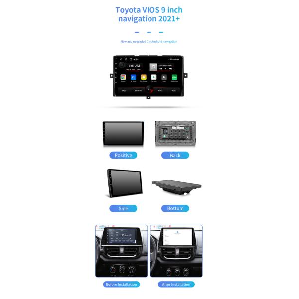 8 Core 9 Inch Touch Screen Navigation System For Car Wireless For Toyota VIOS 2021+