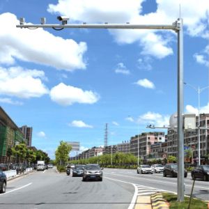 China F Shape Cantilever Traffic Camera Signal Light Pole 8m Height wholesale